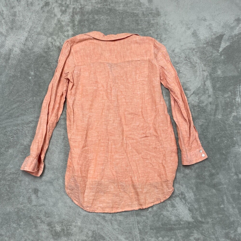 C&C California Womens Peach Linen Button-Up Shirt Small a0945 - Picture 5 of 6
